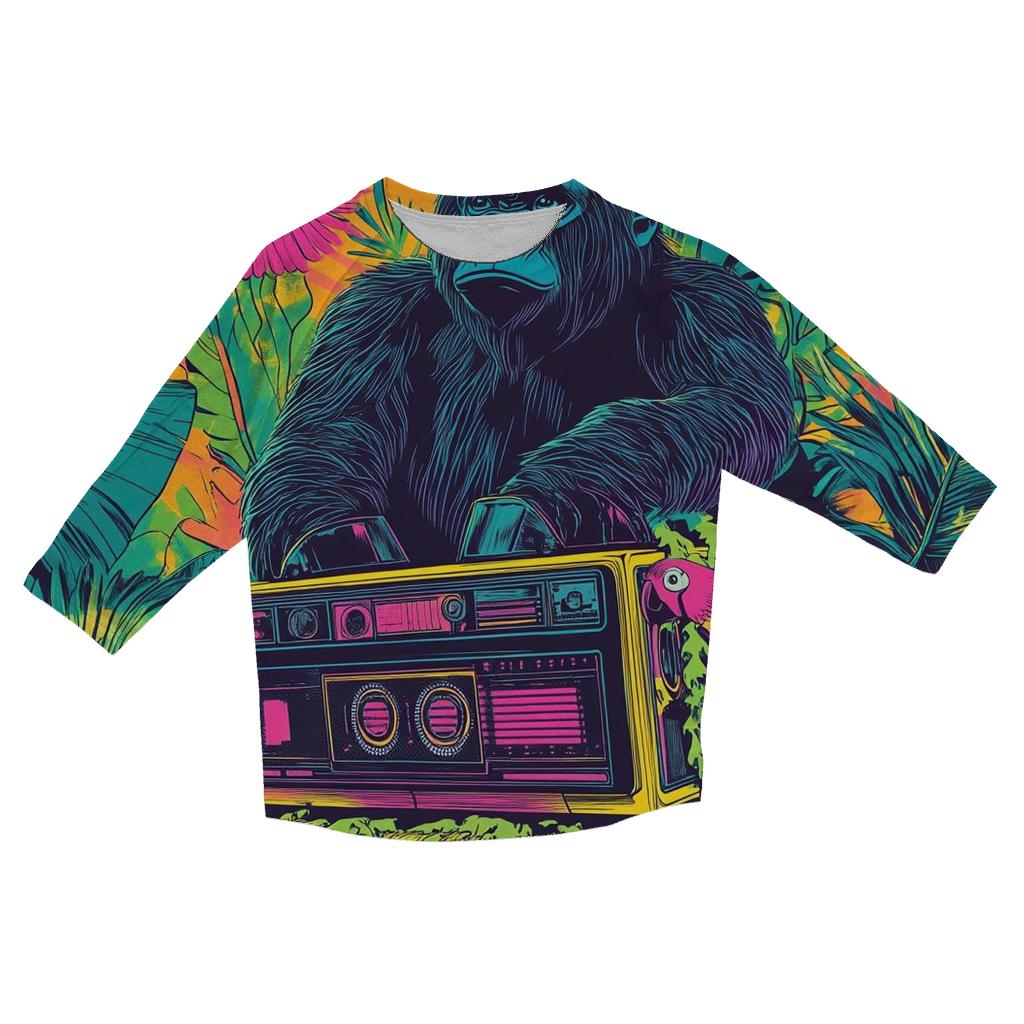 Jungle Boom Box Creature Carnival designer 3/4 sleeve blouses