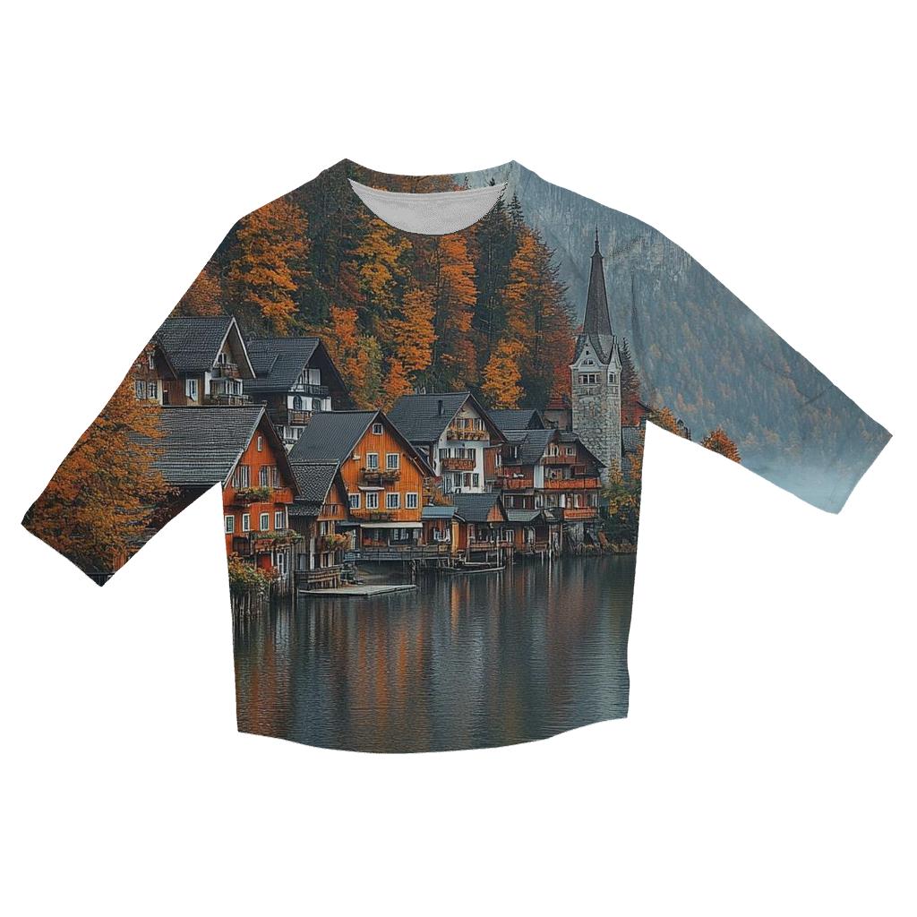 Hallstatt Lake Hallstatt printed three quarter sleeve shirts