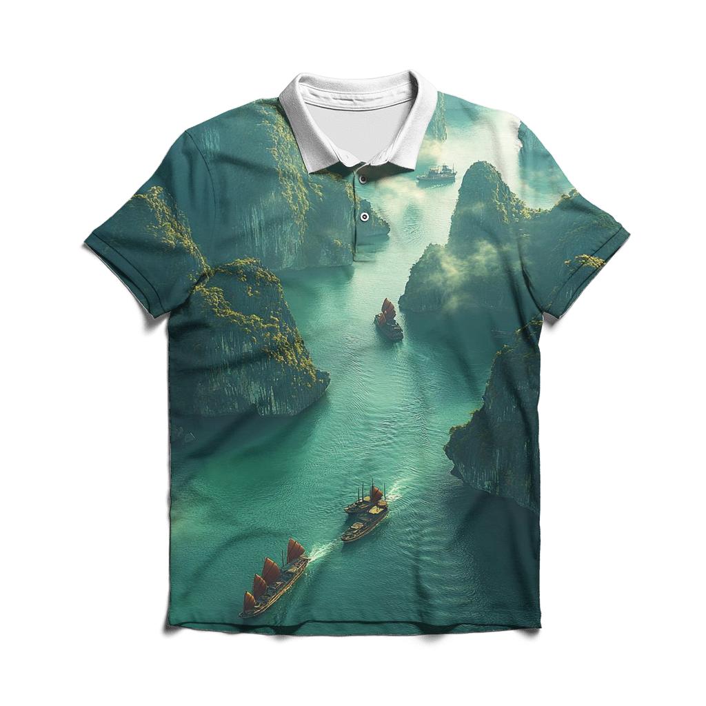 Ha Long Bay Ha Long embroidered polo tops