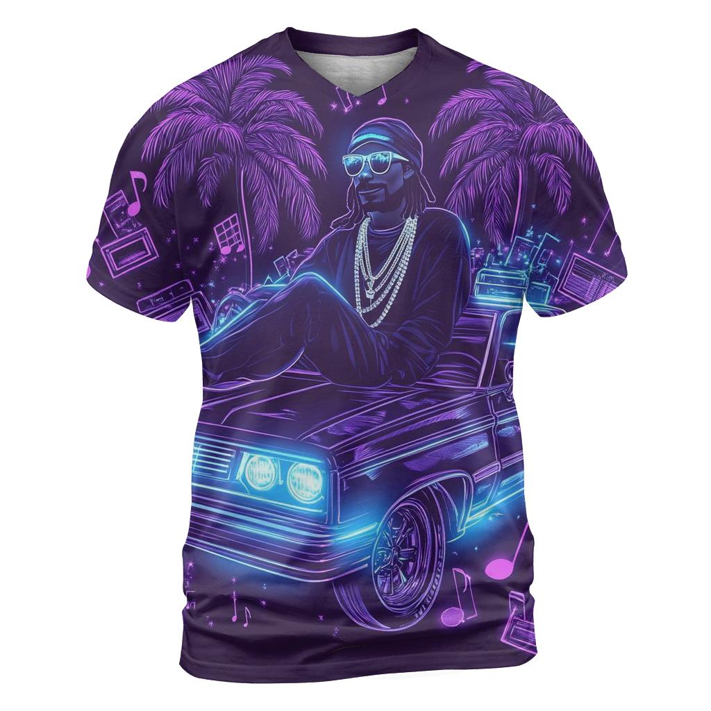 West Coast Neon Lowrider Dream artistic all-over print tops
