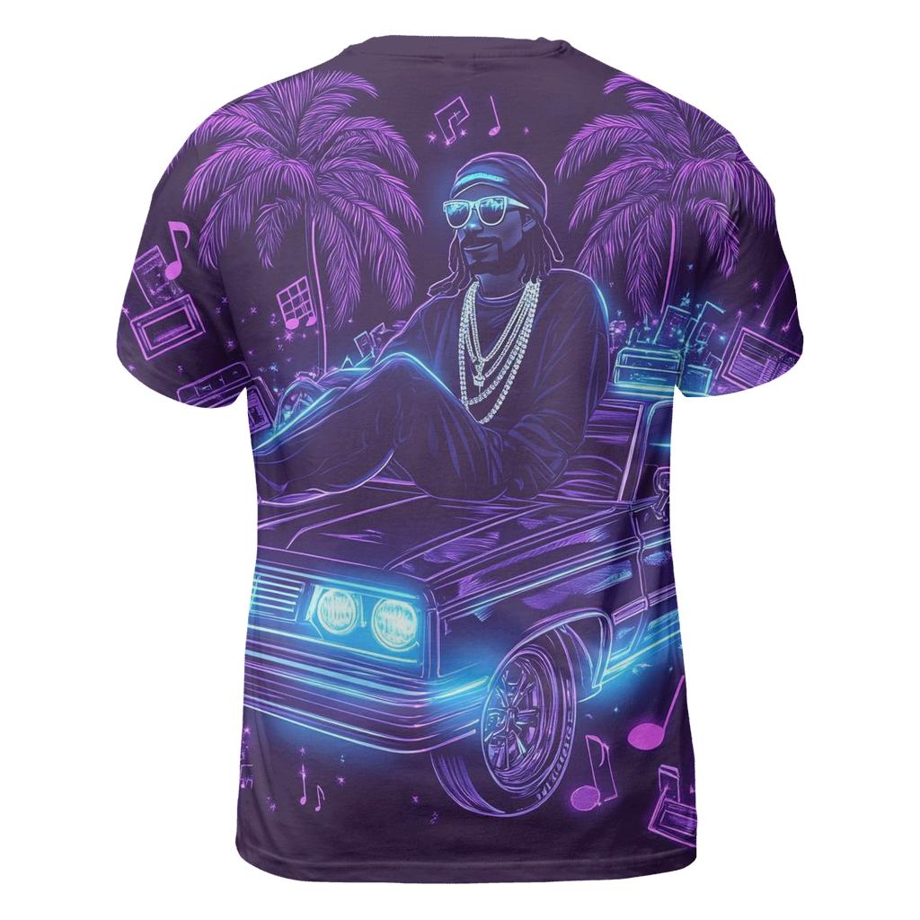 West Coast Neon Lowrider Dream artistic all-over print tops