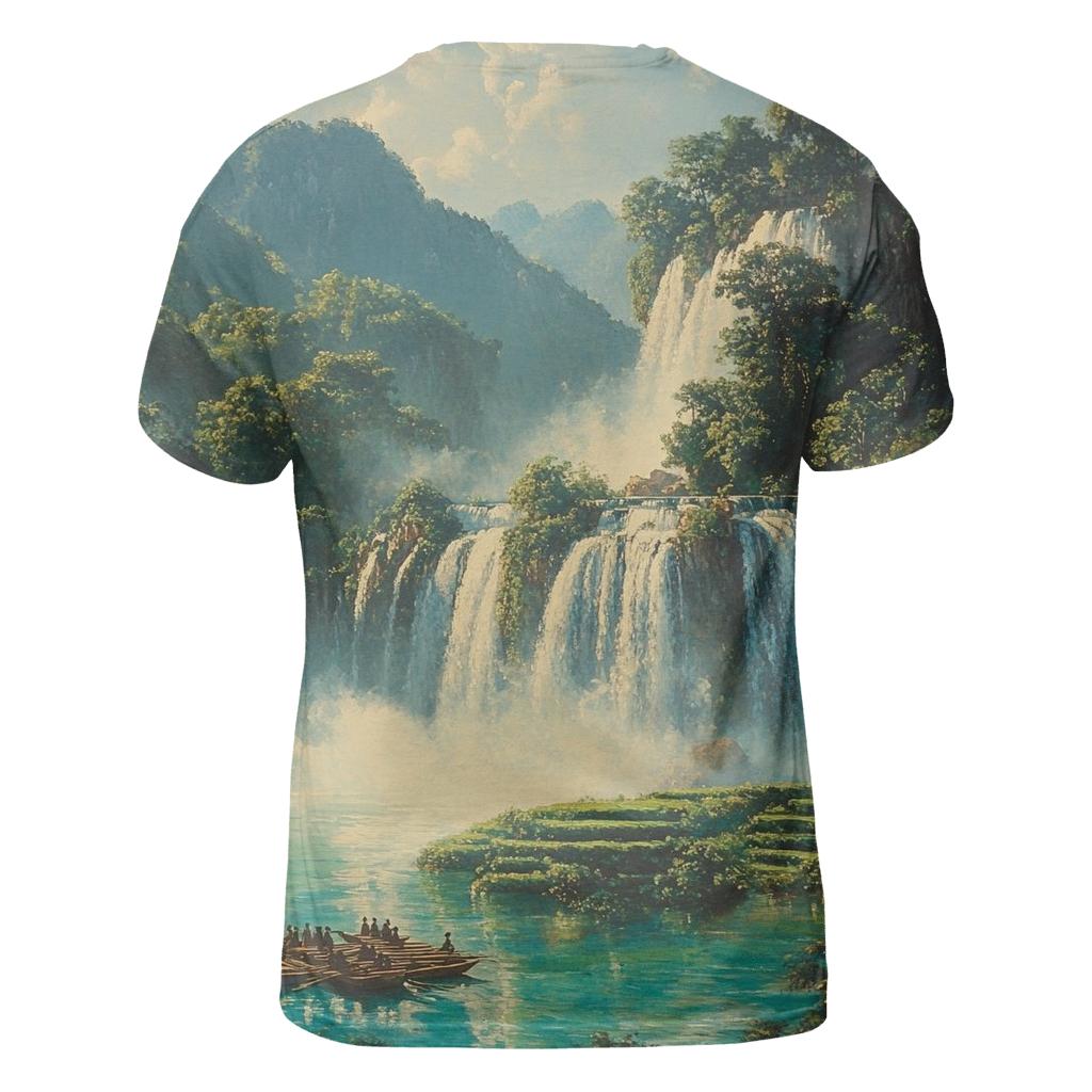 Ban Gioc Waterfall Cao Bang trendy printed shirt styles
