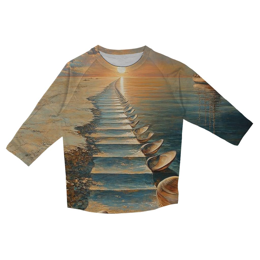 Salvador Dali Inspired Surreal Ocean Voyage trendy 3/4 sleeve tops