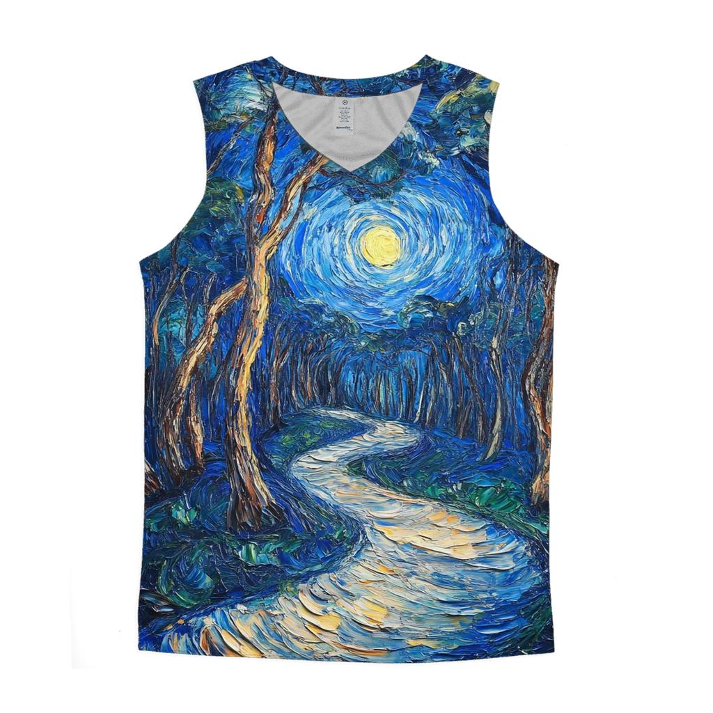 Van Gogh Inspired Starry Forest Path custom tank tops