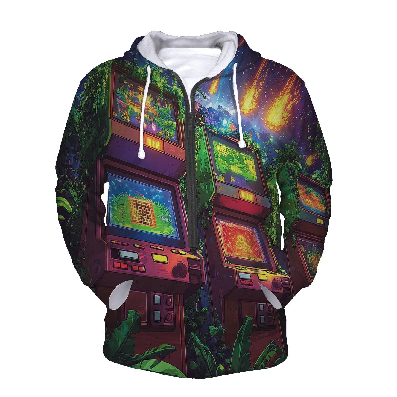 Arcade Jungle Retro Rampage zip-up hoodies