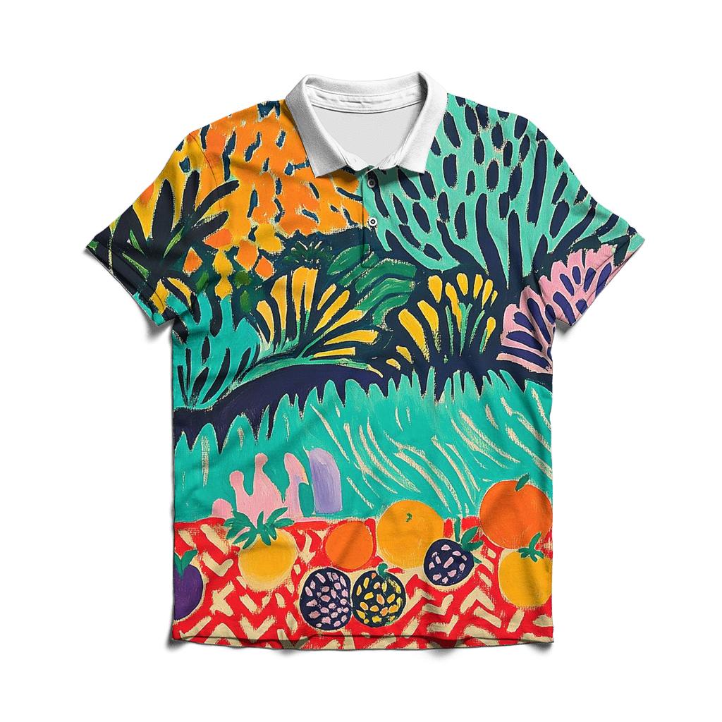 Matisse Inspired Joyful Garden Picnic classic pique polos
