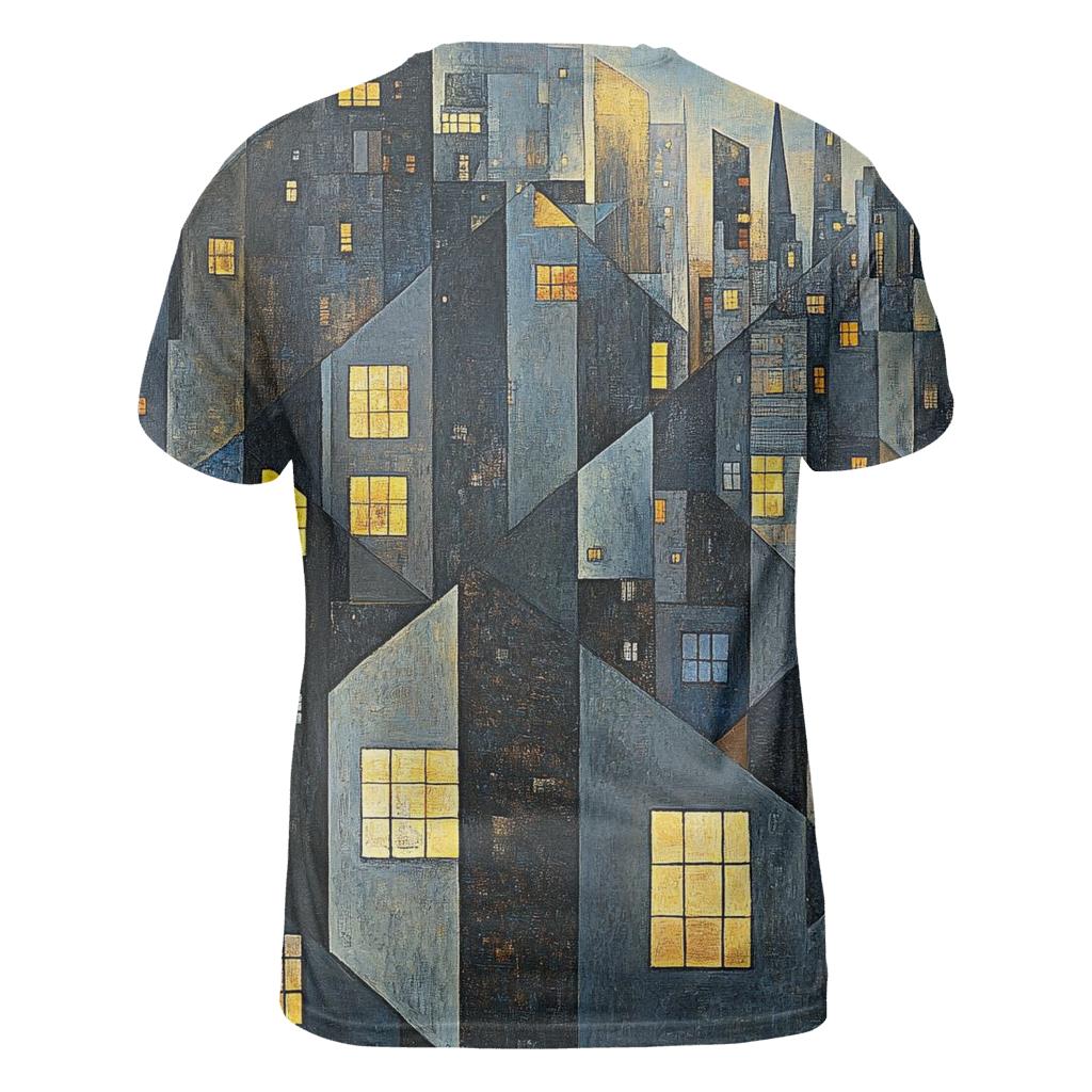 Picasso Inspired Cubist Citylights artistic all-over print tops