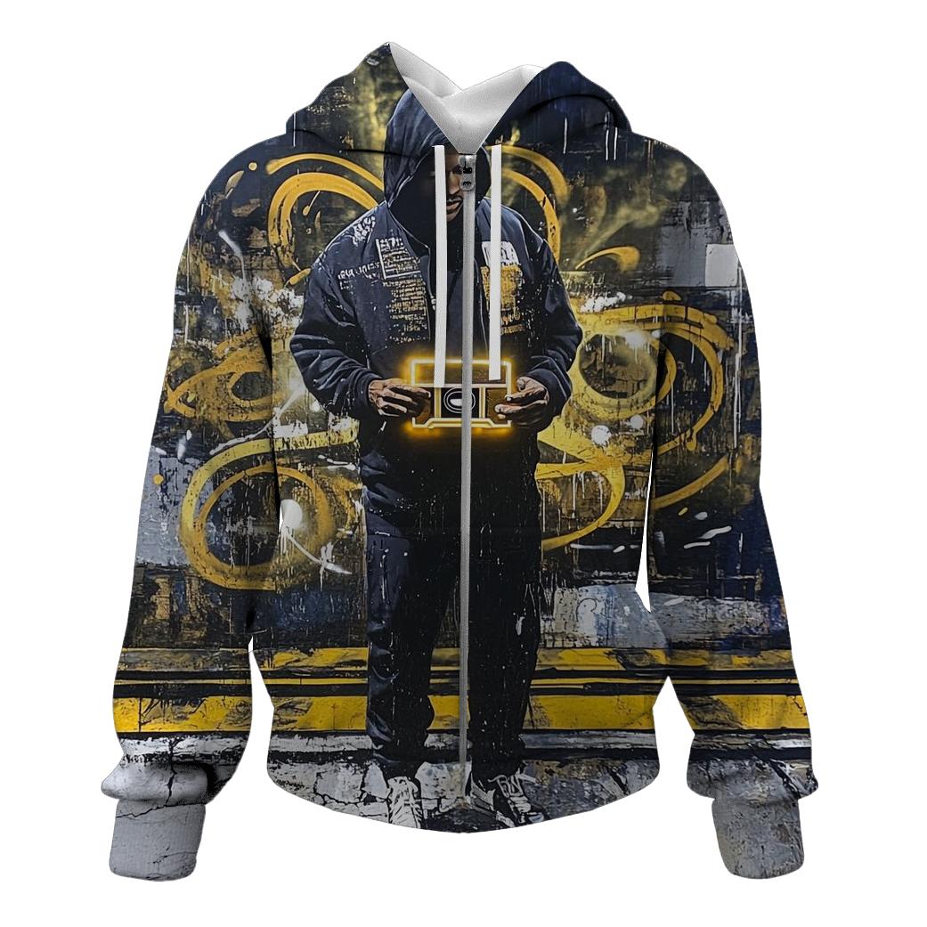 Golden Age Block Cipher zip-up hoodies