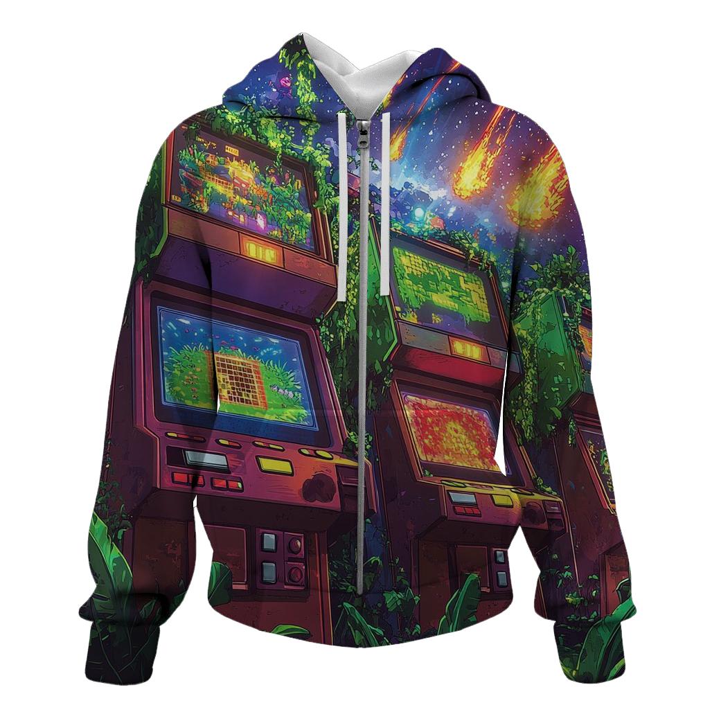 Arcade Jungle Retro Rampage premium hoodies