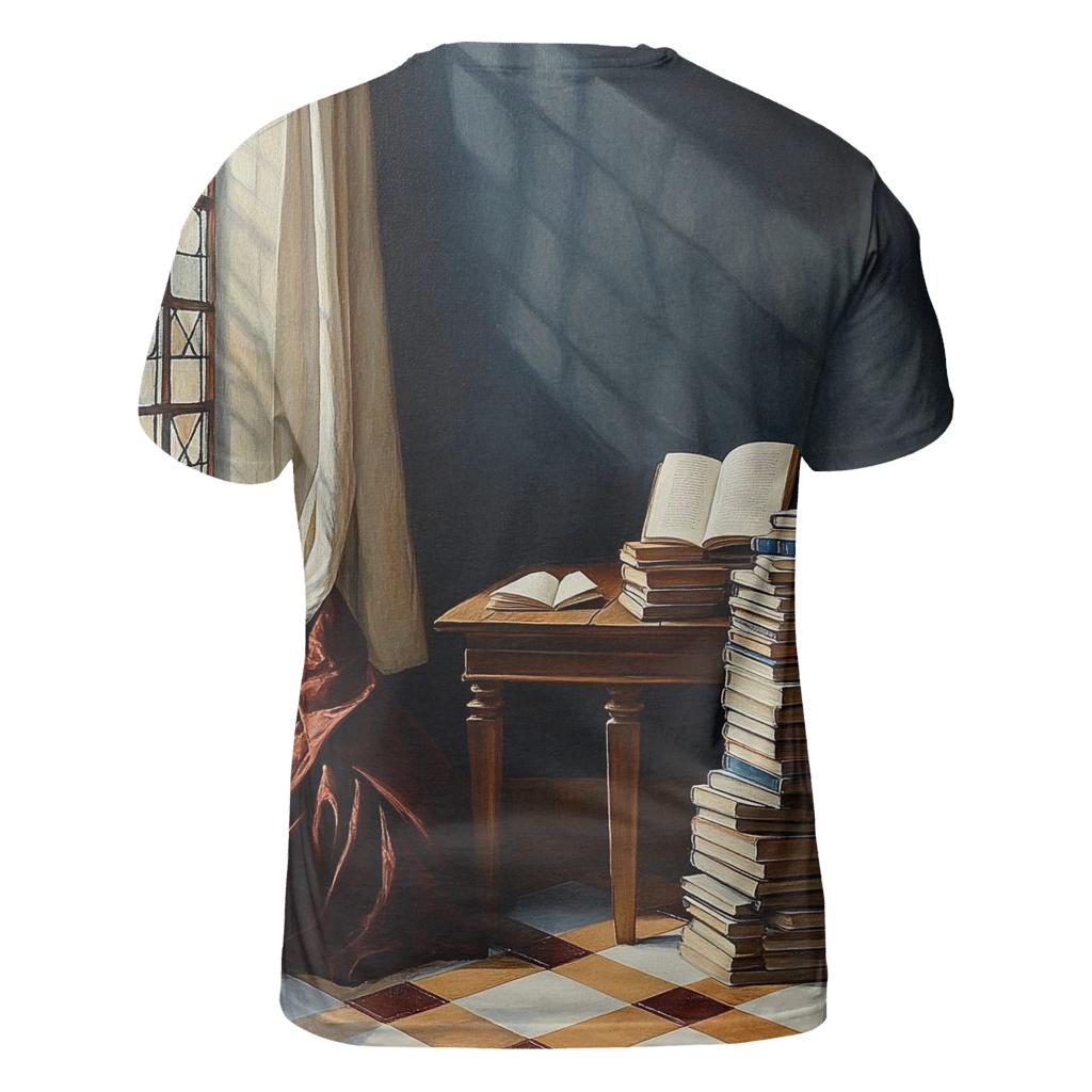 Vermeer Inspired Quiet Library Corner designer pattern shirts