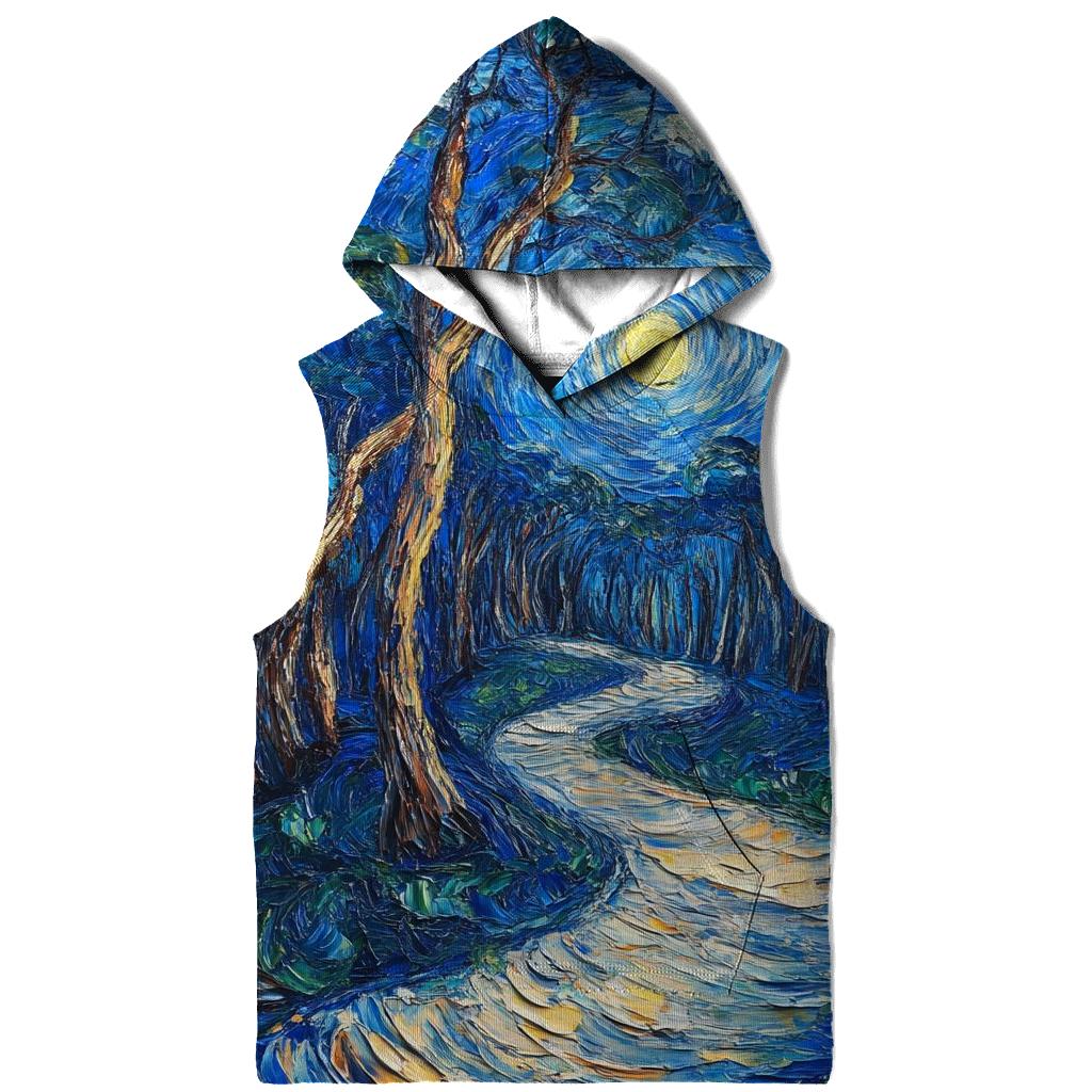 Van Gogh Inspired Starry Forest Path designer hoodies