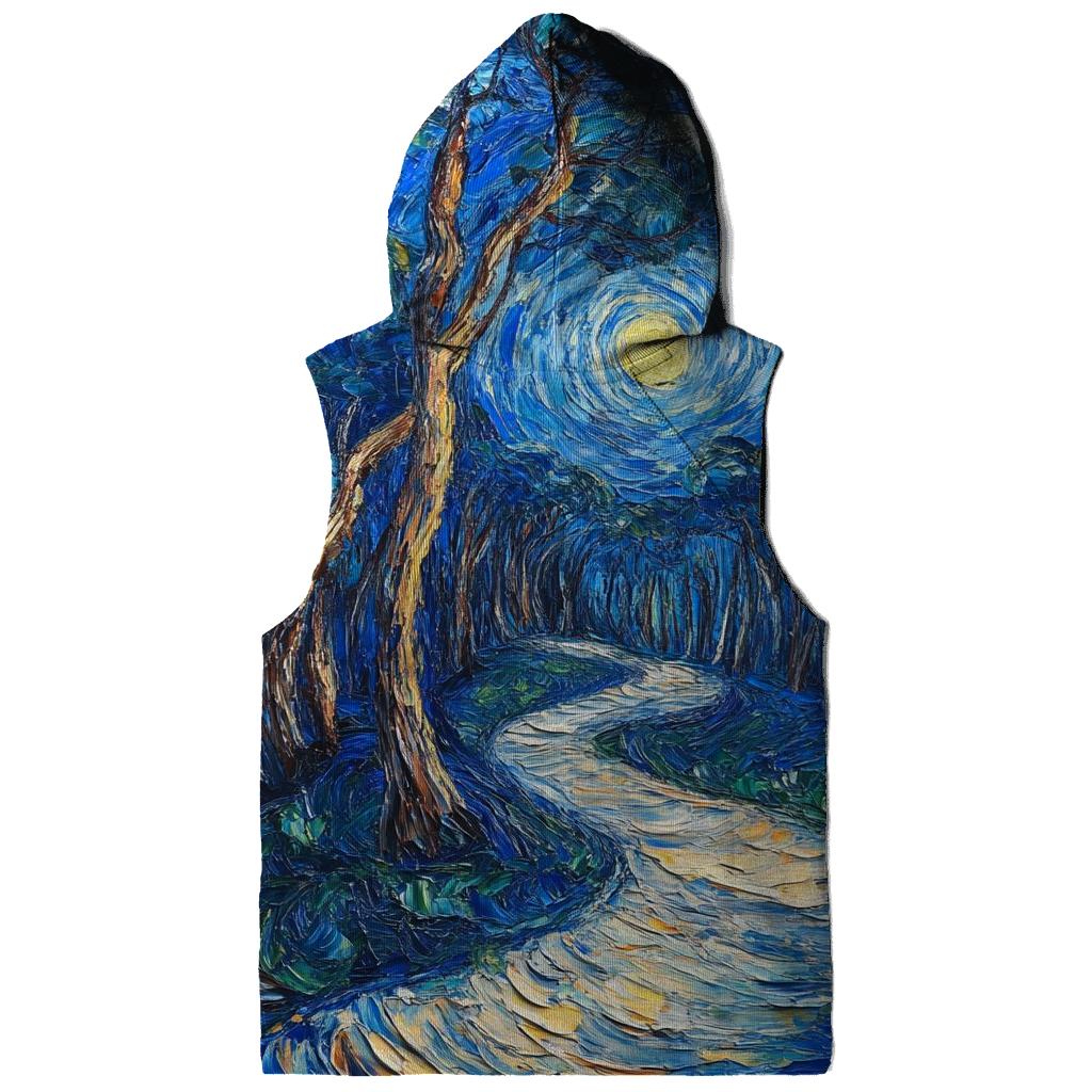 Van Gogh Inspired Starry Forest Path designer hoodies