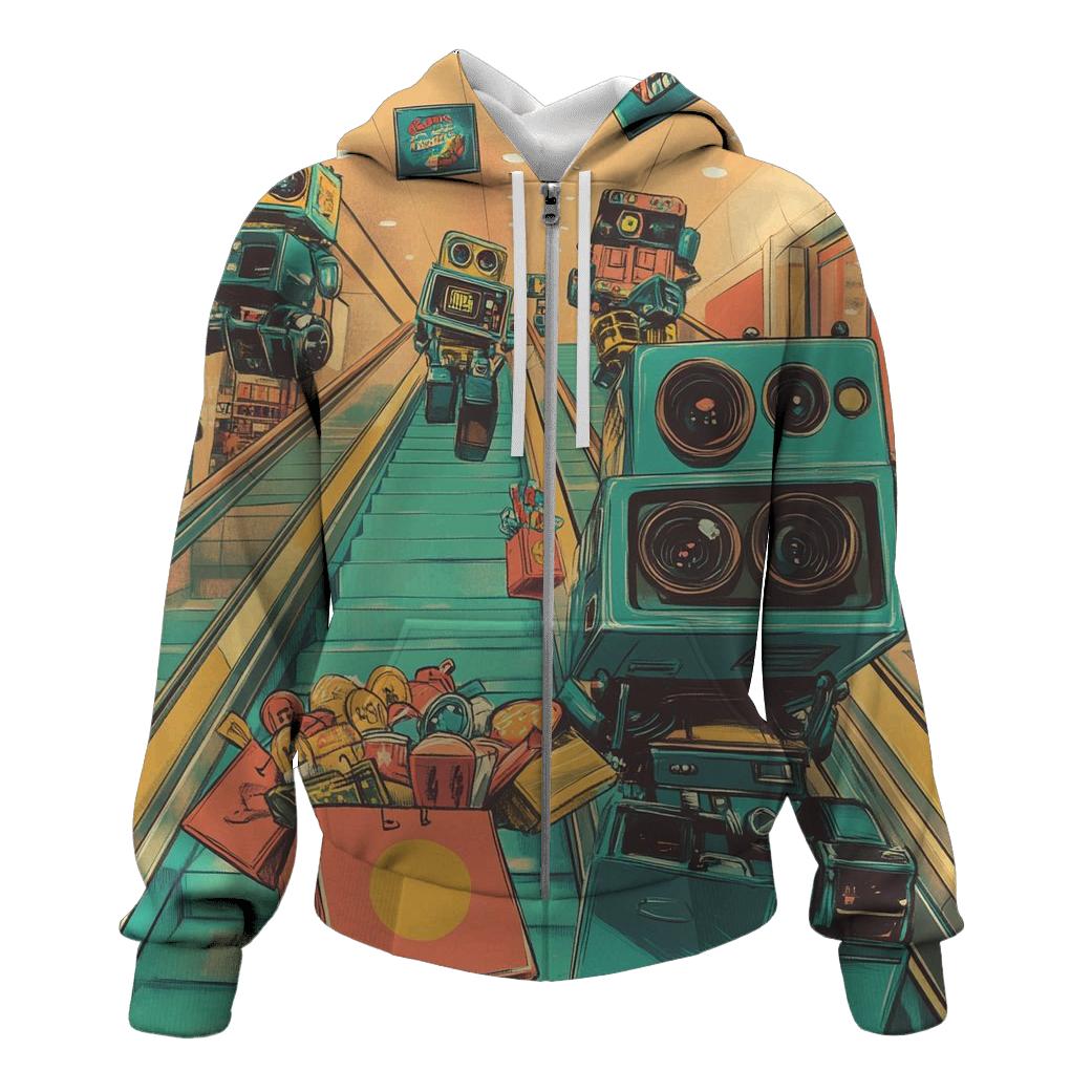 Retro Robot Mall Escalator Chaos designer hoodies