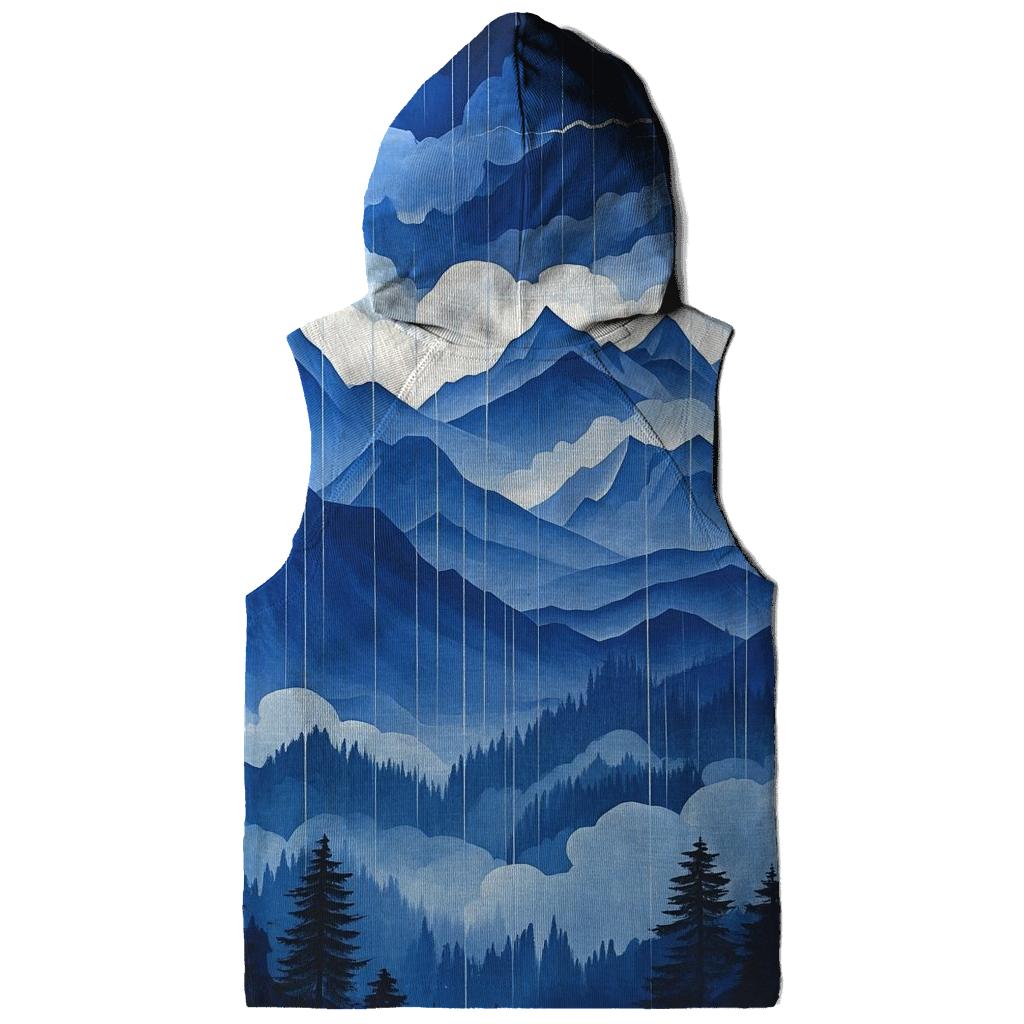 Hokusai Inspired Thunderstorm Over Mountains embroidered hoodies