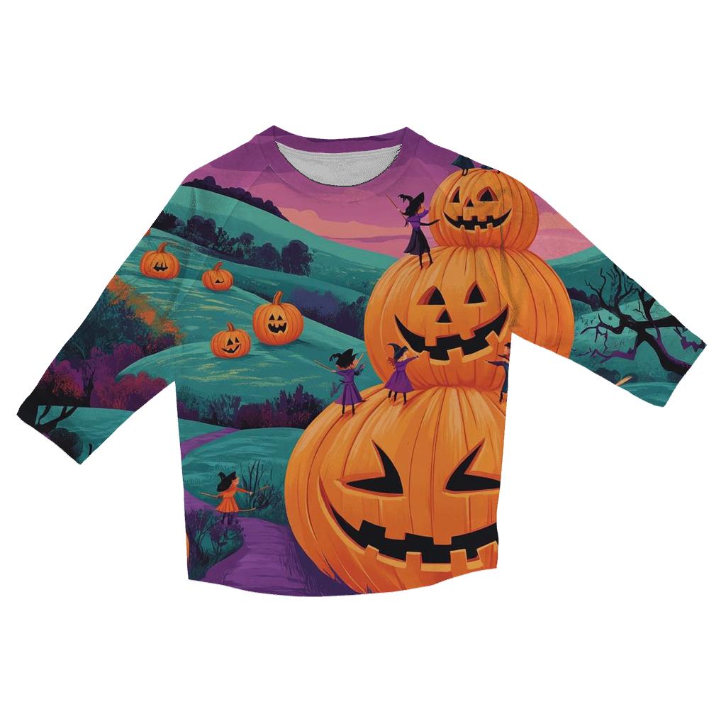 Witch Academy In Spooky Pumpkin Valley cotton quarter sleeve shirts