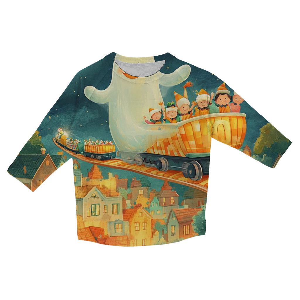 Ghost Train On The Haunted Candy Rails fashion 3/4 sleeve shirts