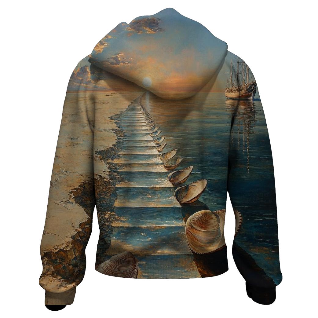 Salvador Dali Inspired Surreal Ocean Voyage lightweight hoodies