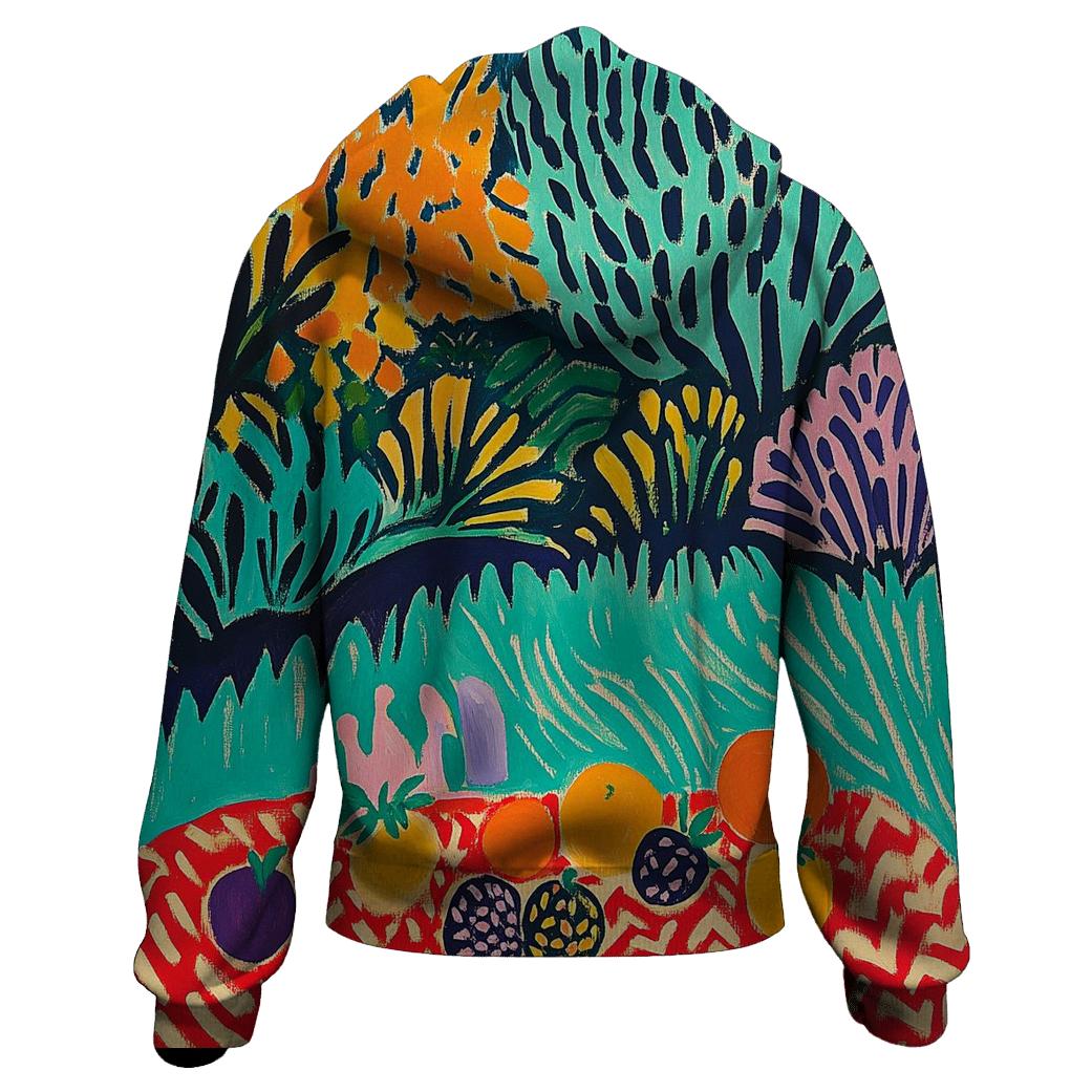 Matisse Inspired Joyful Garden Picnic zip-up hoodies