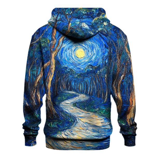 Van Gogh Inspired Starry Forest Path pullover hoodies