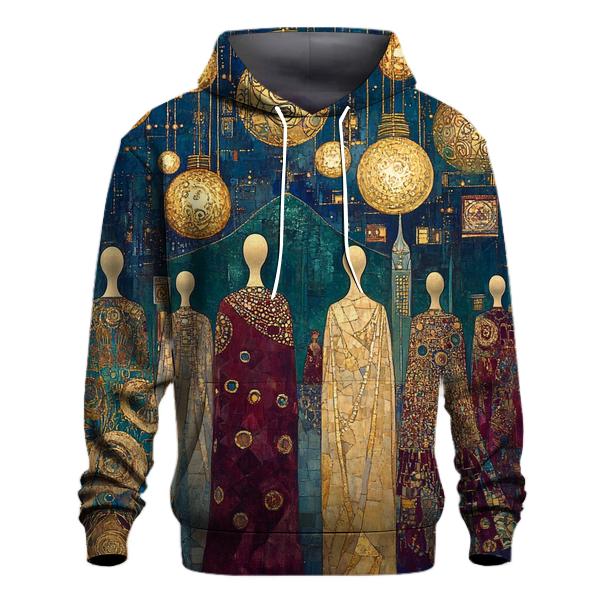 Klimt Inspired Golden Festival Night printed hoodies