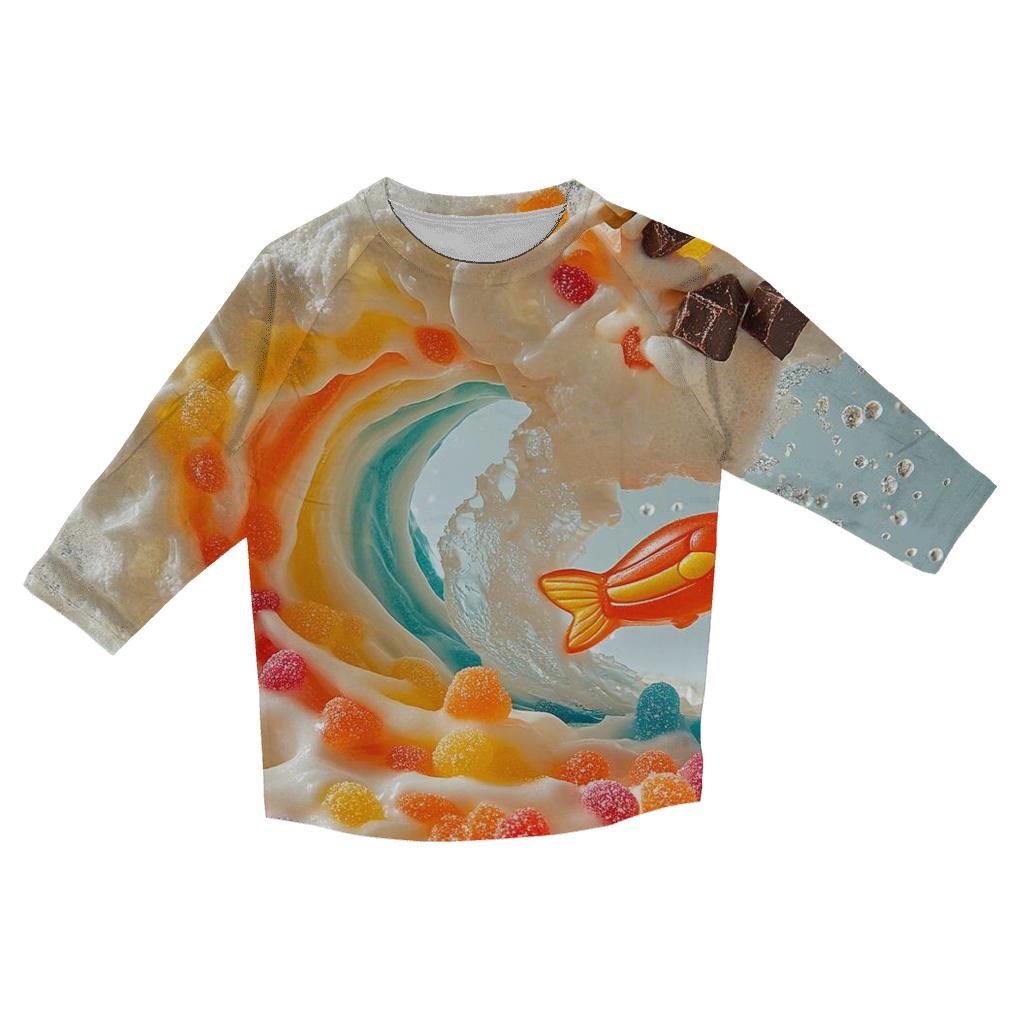Cereal Tsunami Surf Ride personalized 3/4 sleeve tees