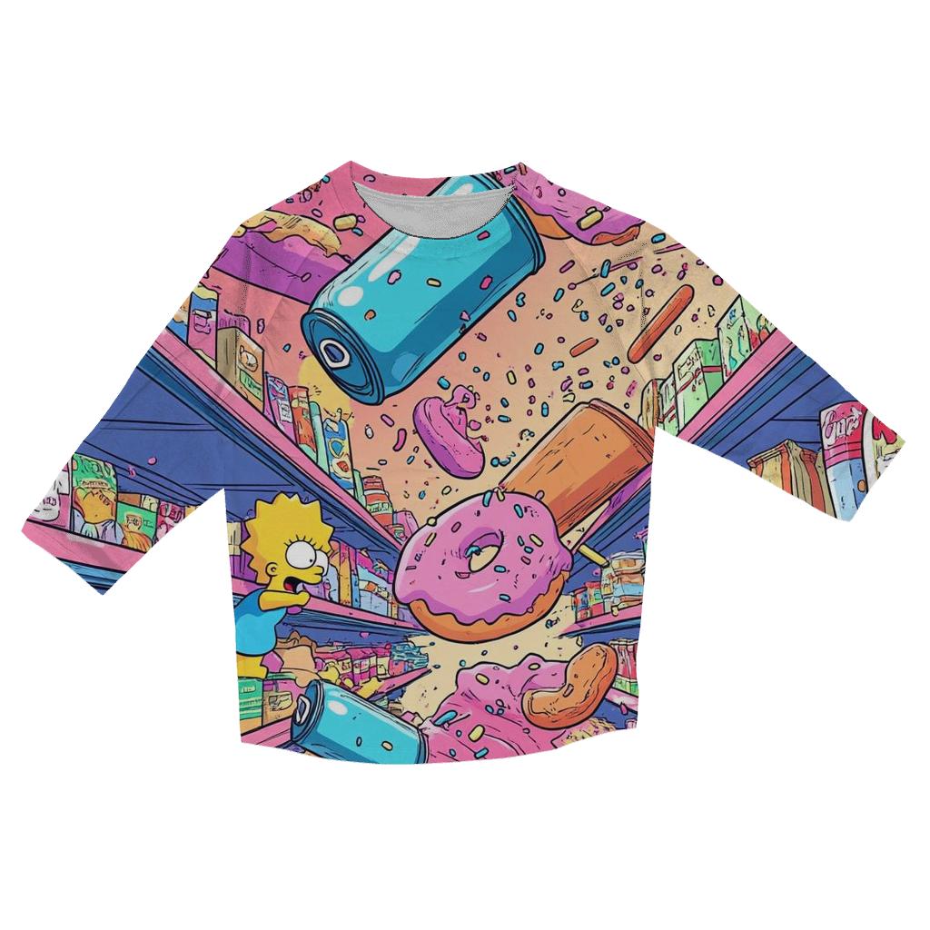 Kwik E Mart Aisle Avalanche trendy 3/4 sleeve tops
