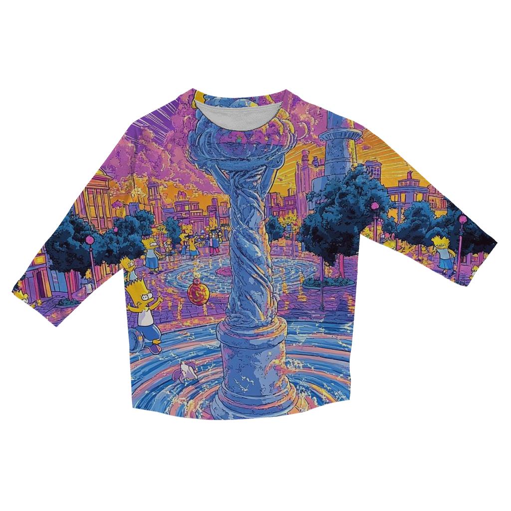 Town Square Time Loop Mayhem printed three quarter sleeve shirts