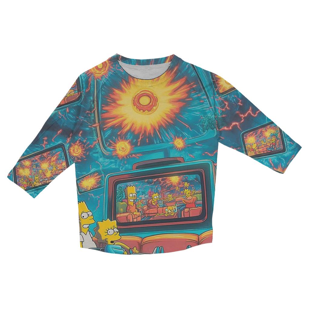 Living Room Retro Channel Carousel cotton quarter sleeve shirts