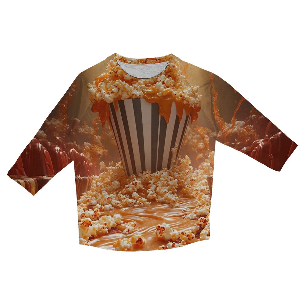 Popcorn Volcano Movie Night fashion 3/4 sleeve shirts