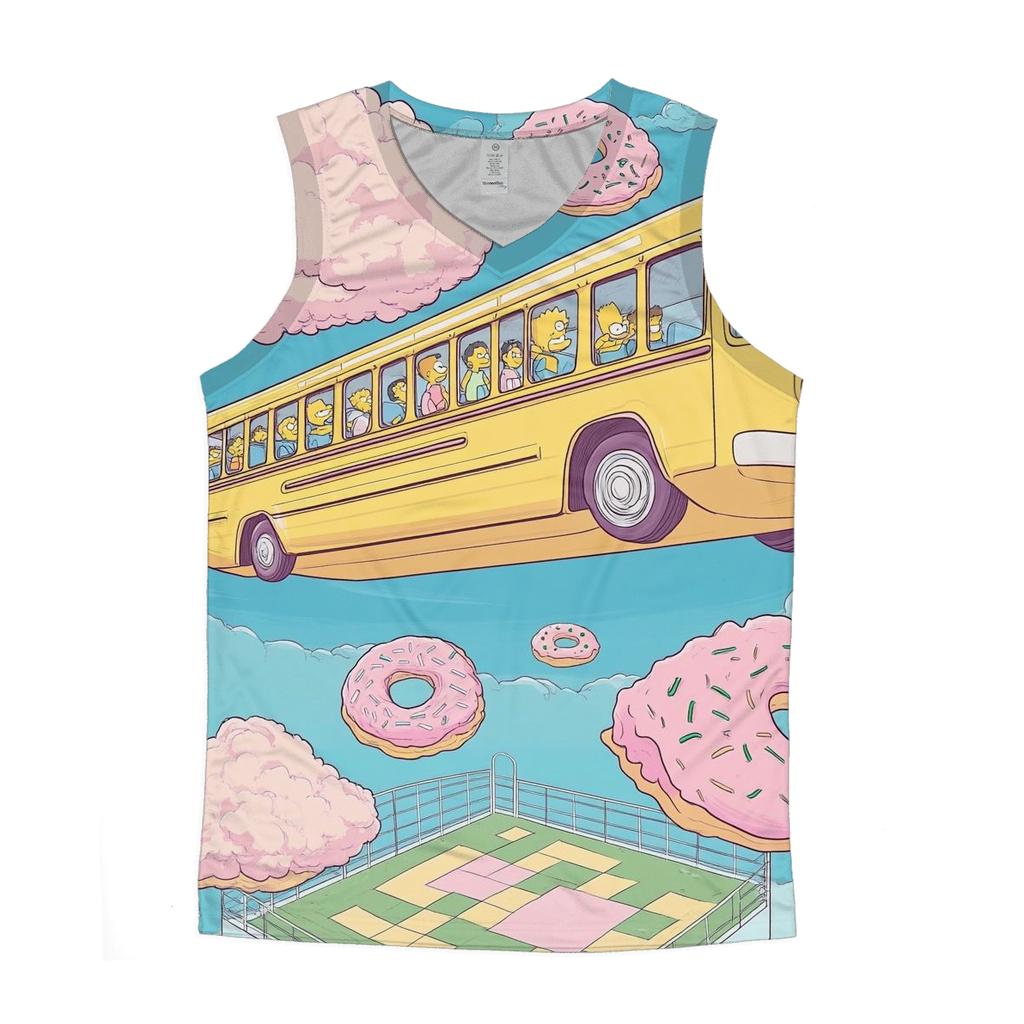 Springfield School Bus Daydream graphic print tank tops
