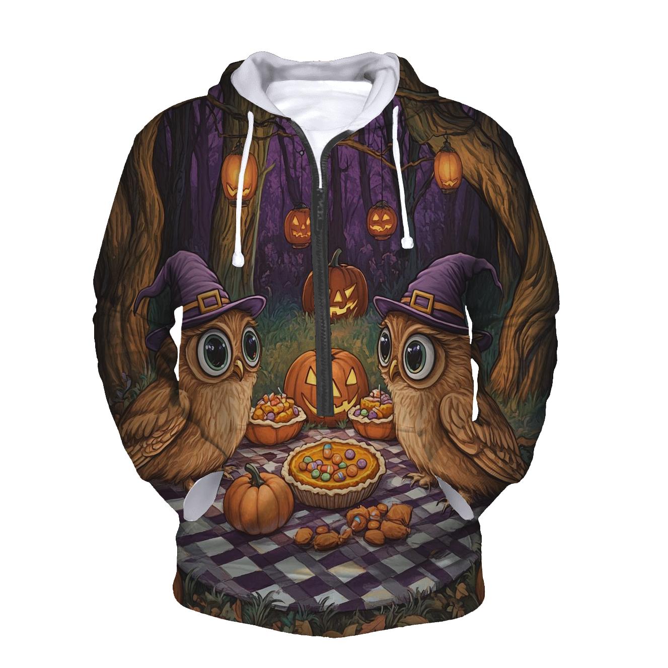 Forest Picnic With Halloween Owls hoodies fashion