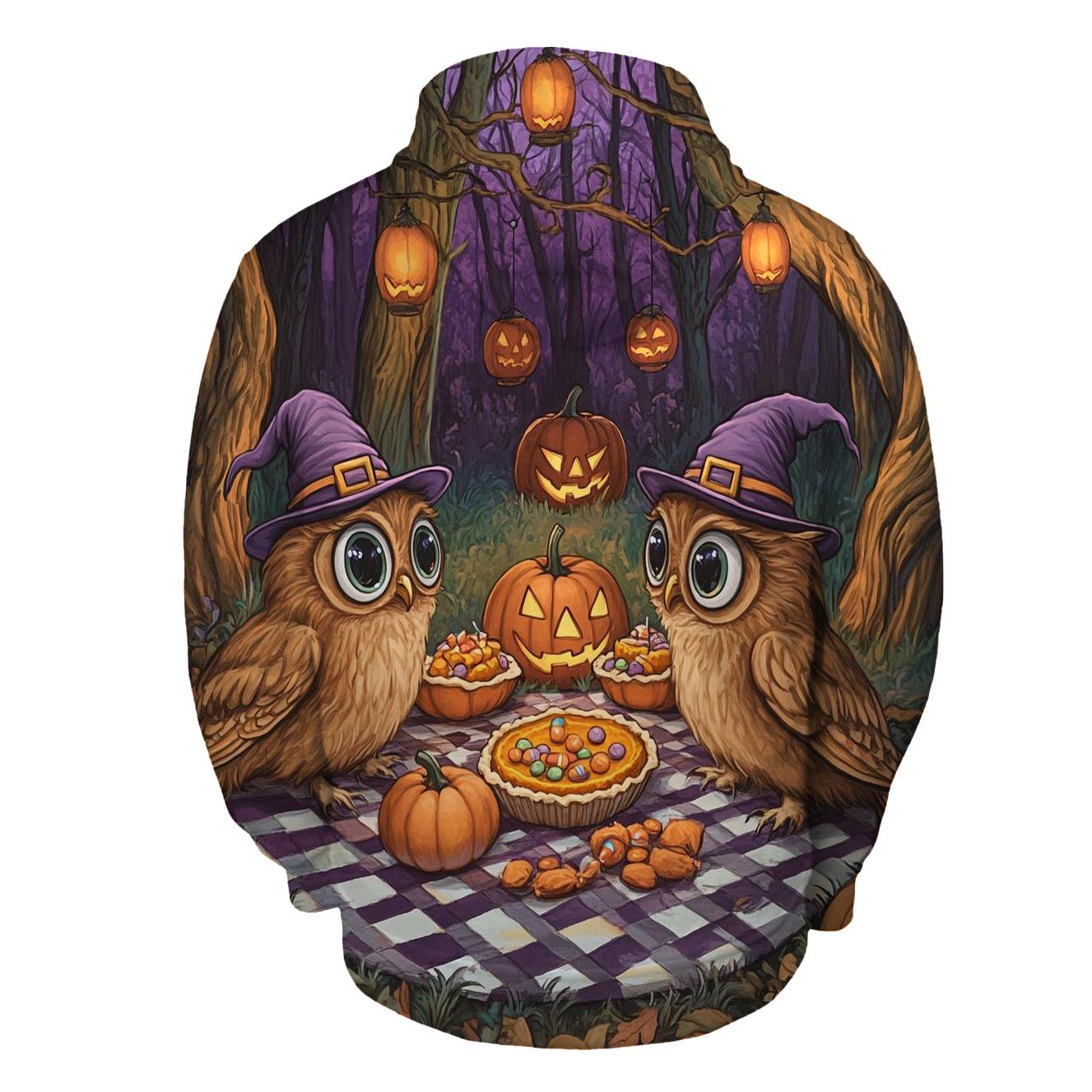 Forest Picnic With Halloween Owls hoodies fashion