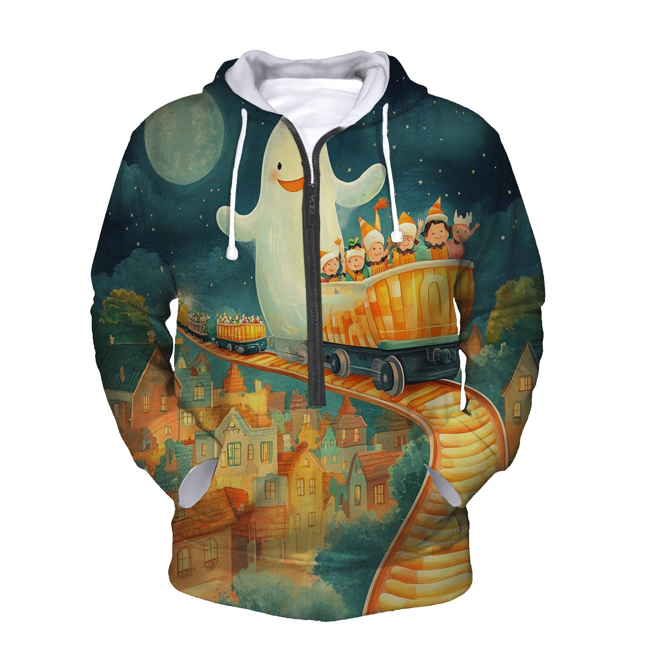 Ghost Train On The Haunted Candy Rails lightweight hoodies