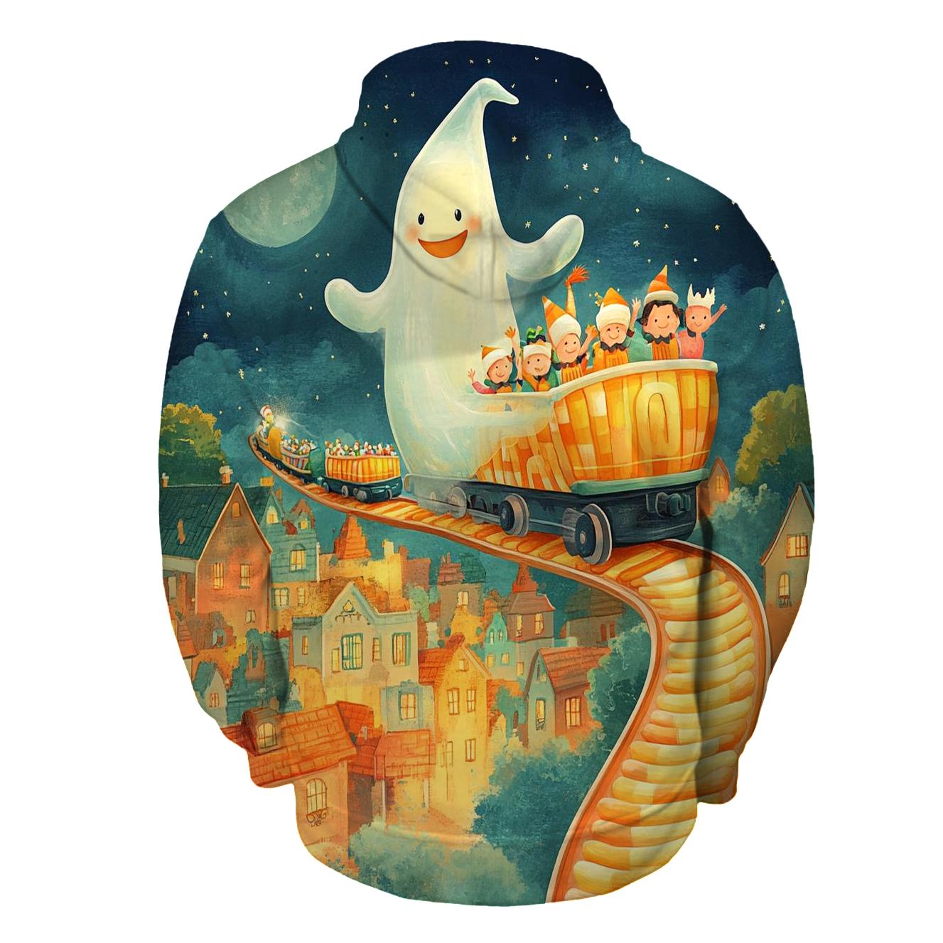Ghost Train On The Haunted Candy Rails lightweight hoodies