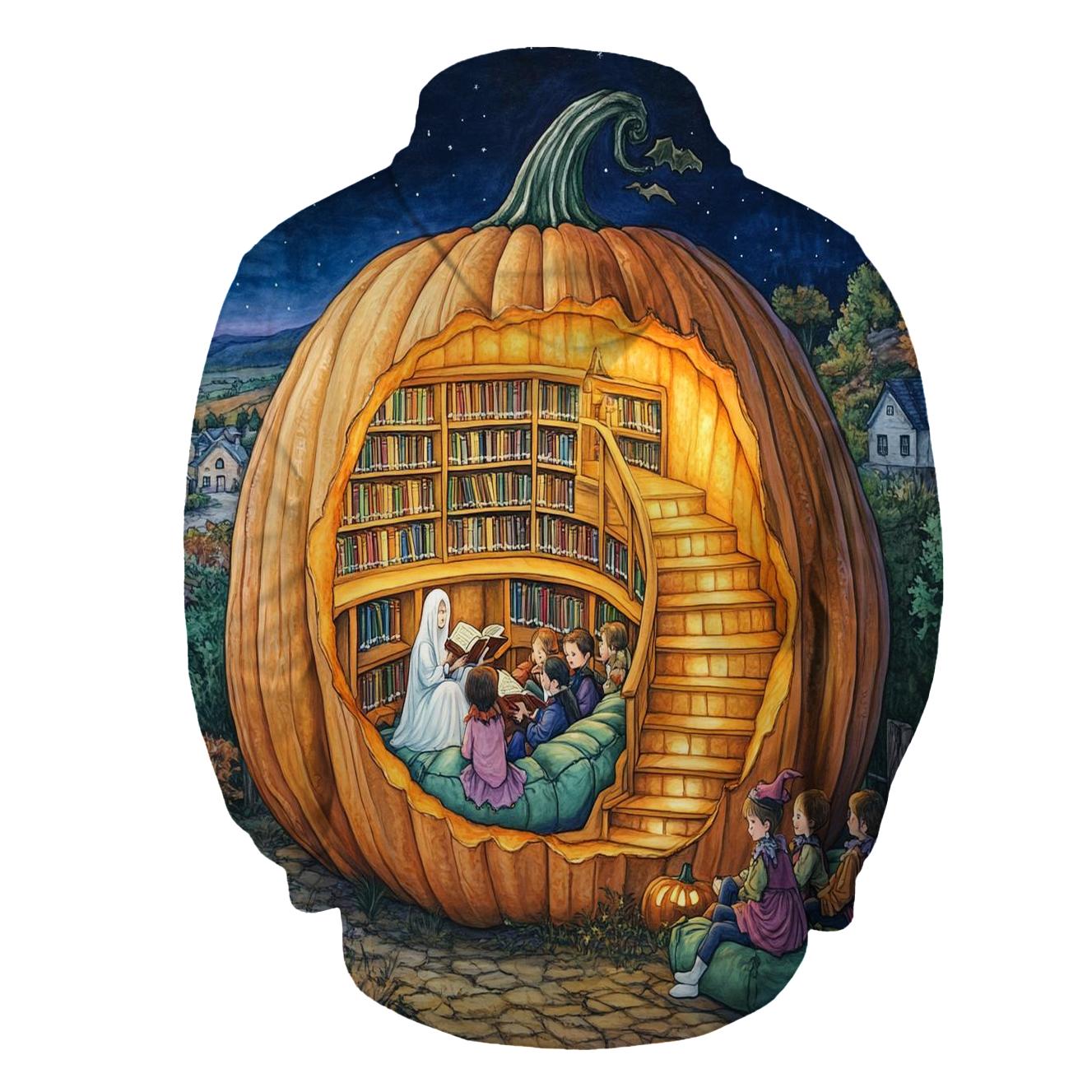 Pumpkin Library Of Spooky Stories hoodie styles