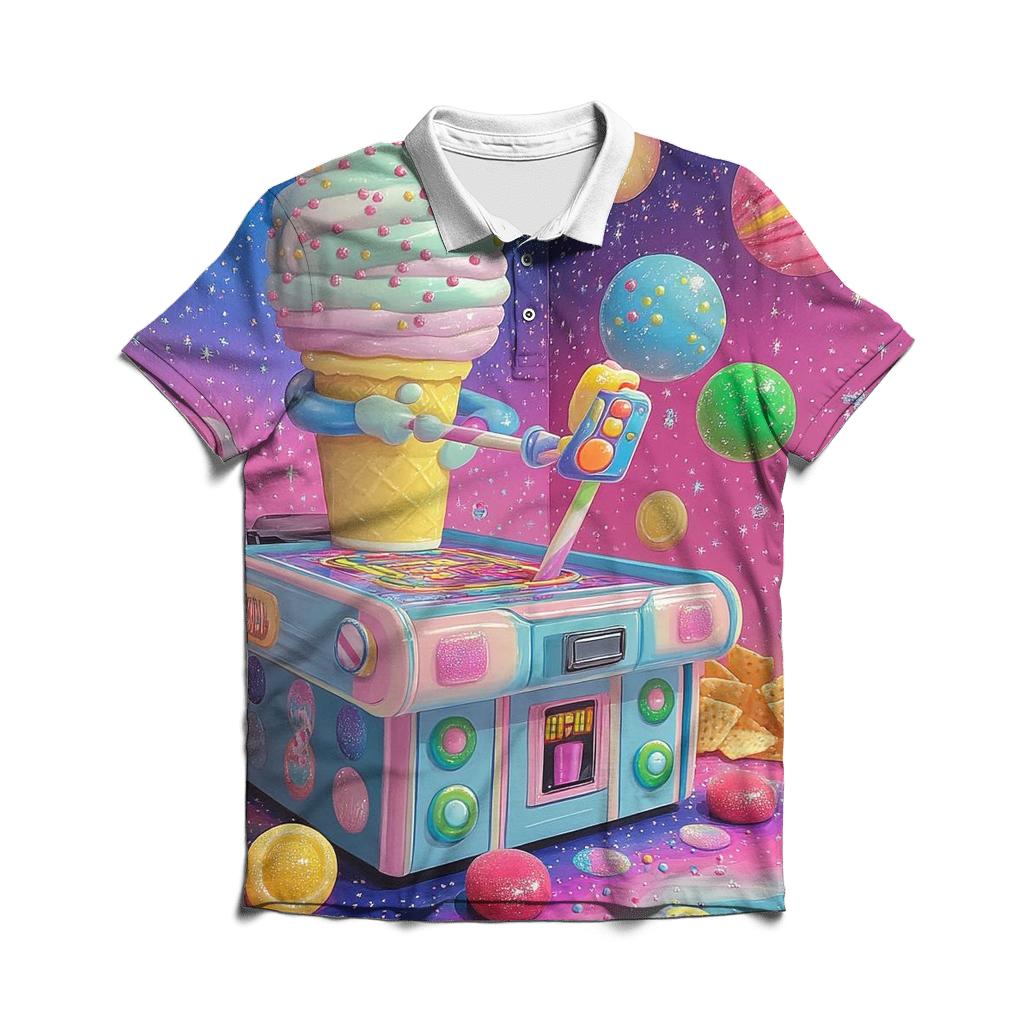 Bubblegum Arcade Melt stylish collar polo tees