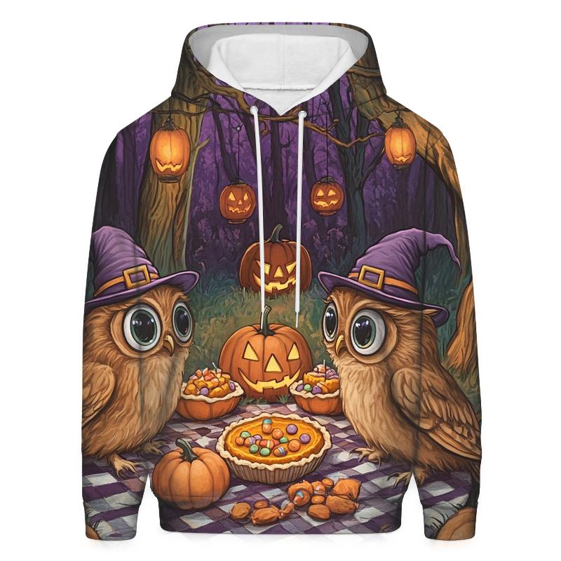 Forest Picnic With Halloween Owls hoodies fashion