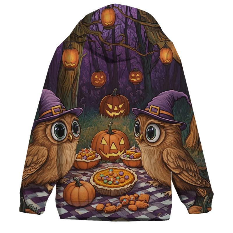 Forest Picnic With Halloween Owls hoodies fashion
