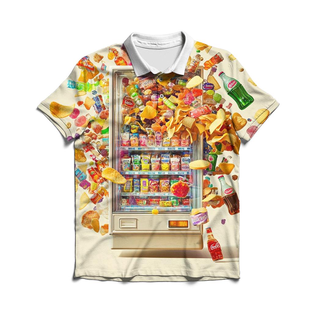 Rainbow Vending Machine Overload embroidered polo tops