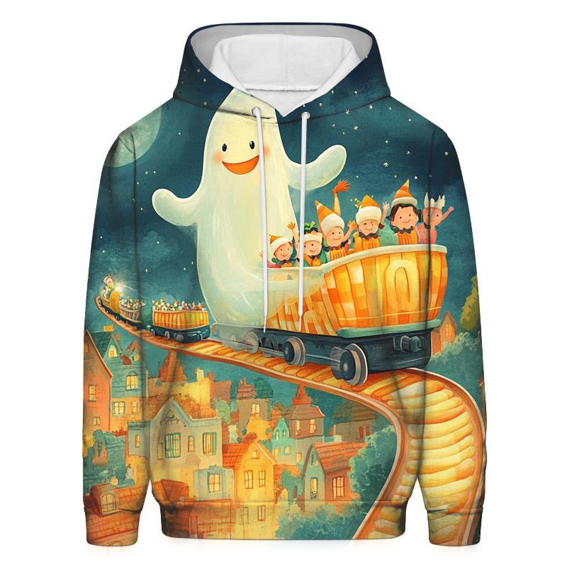 Ghost Train On The Haunted Candy Rails graphic hoodies