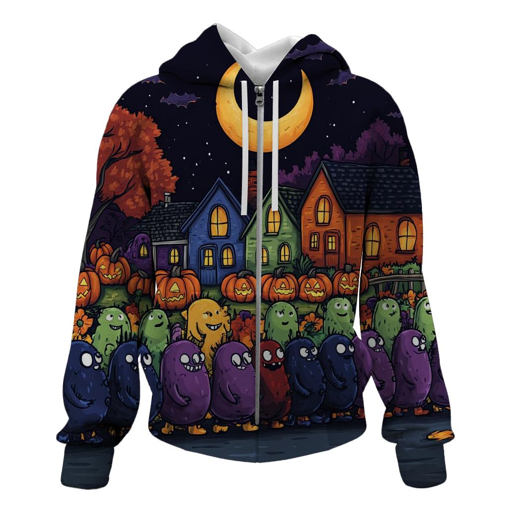 Halloween Parade Of Friendly Moonlit Monsters hoodies fashion
