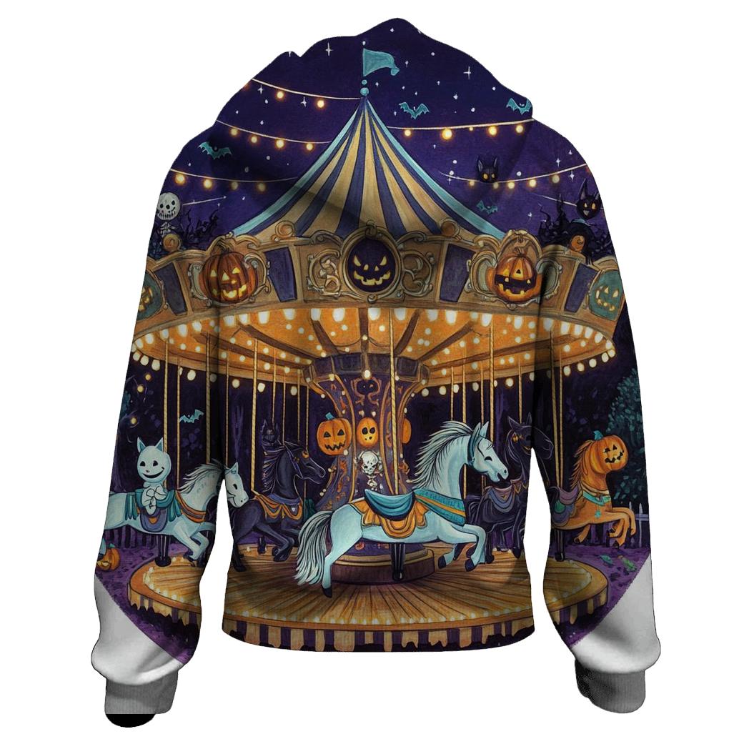 Midnight Carnival With Spooky Carousel Creatures hoodies fashion