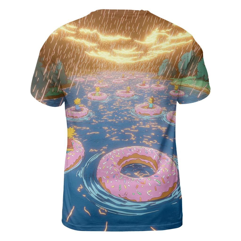 Donut Storm Over Springfield Lake trendy printed shirt styles