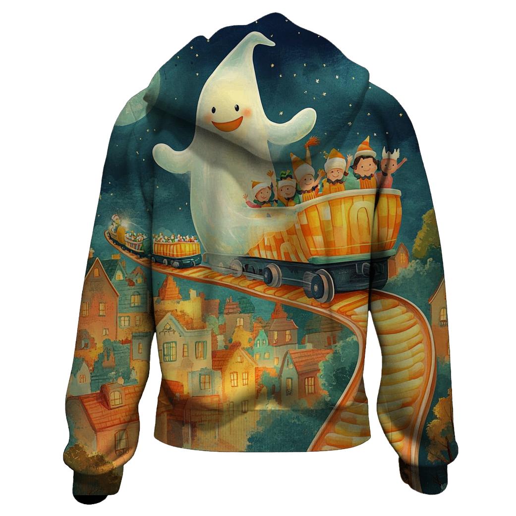 Ghost Train On The Haunted Candy Rails lightweight hoodies