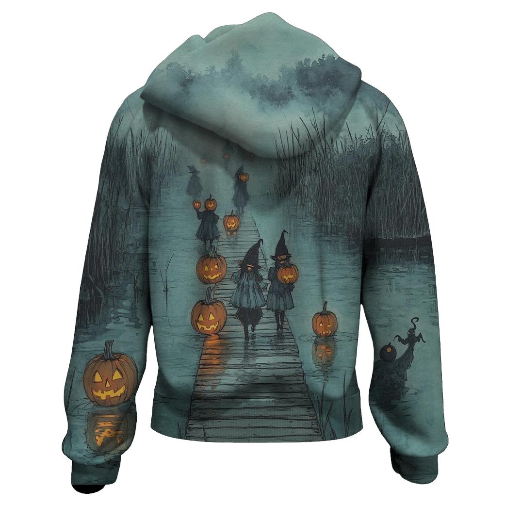 Lantern Parade In The Halloween Marshlands custom hoodies
