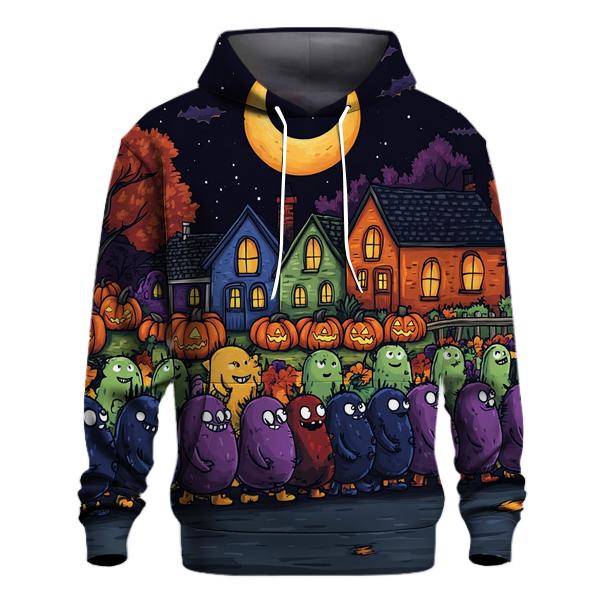 Halloween Parade Of Friendly Moonlit Monsters pullover hoodies