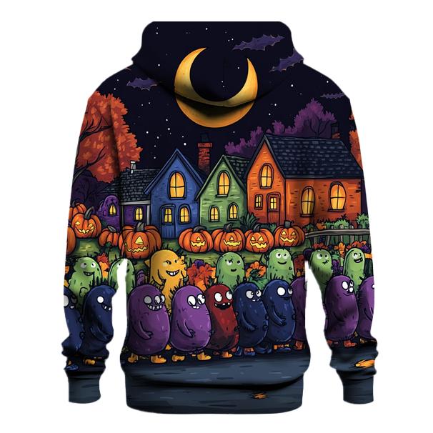 Halloween Parade Of Friendly Moonlit Monsters pullover hoodies