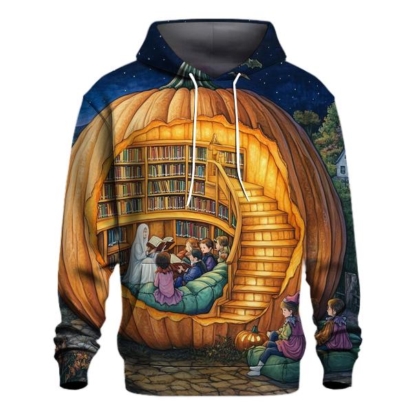 Pumpkin Library Of Spooky Stories custom hoodies