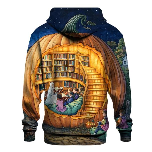 Pumpkin Library Of Spooky Stories custom hoodies