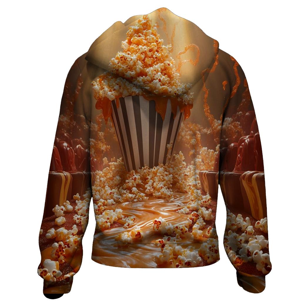 Popcorn Volcano Movie Night printed hoodies